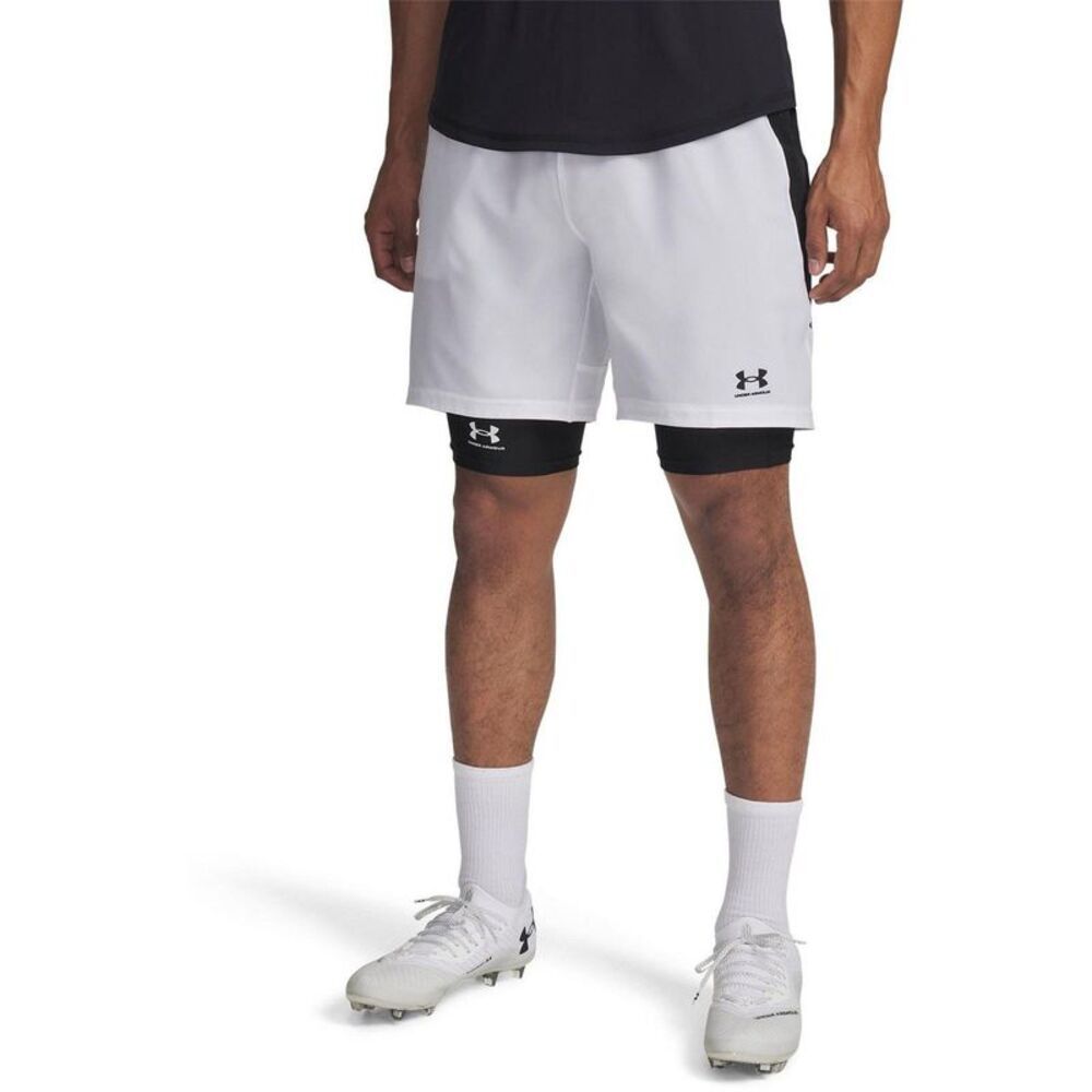 Under Armour Mens Challenger Pro 2 in 1 Shorts / White